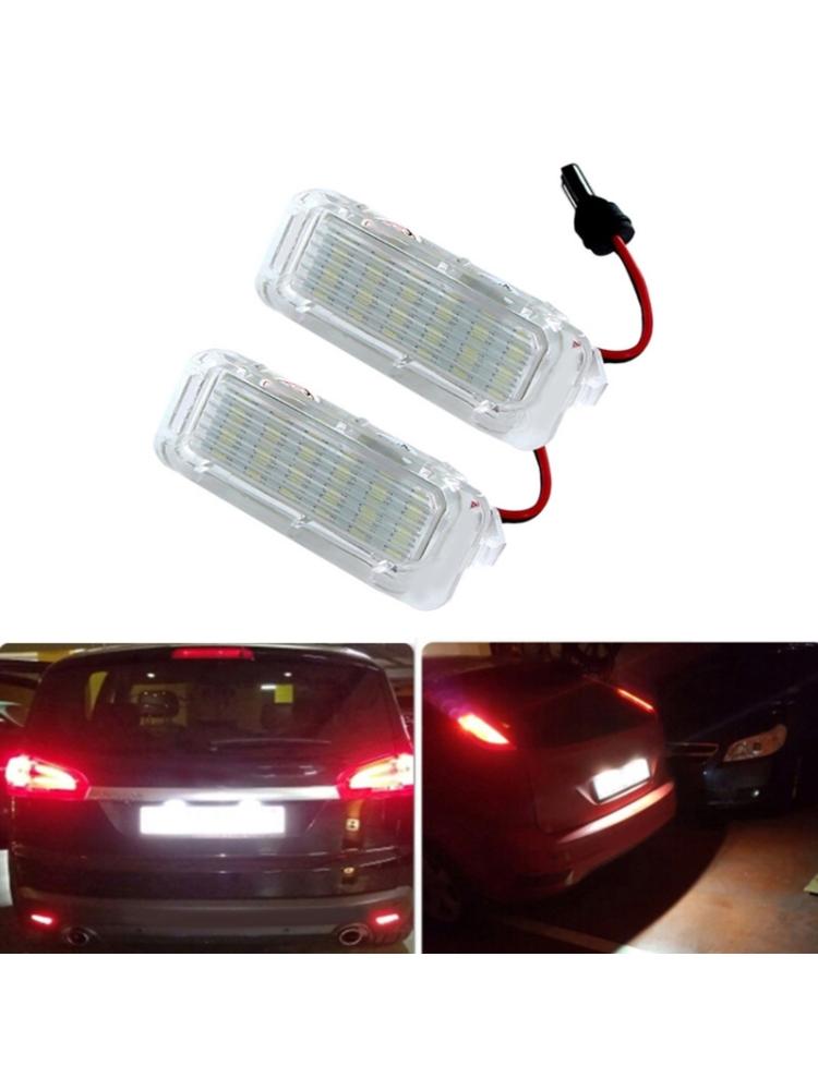 1 pereche ansamblu de lumină pentru plăcuță de înmatriculare cu LED complet alb-xenon pentru lampă pentru plăcuța de înmatriculare Focus 5D Mondeo Fiseta 6500K CAN-bus 12V