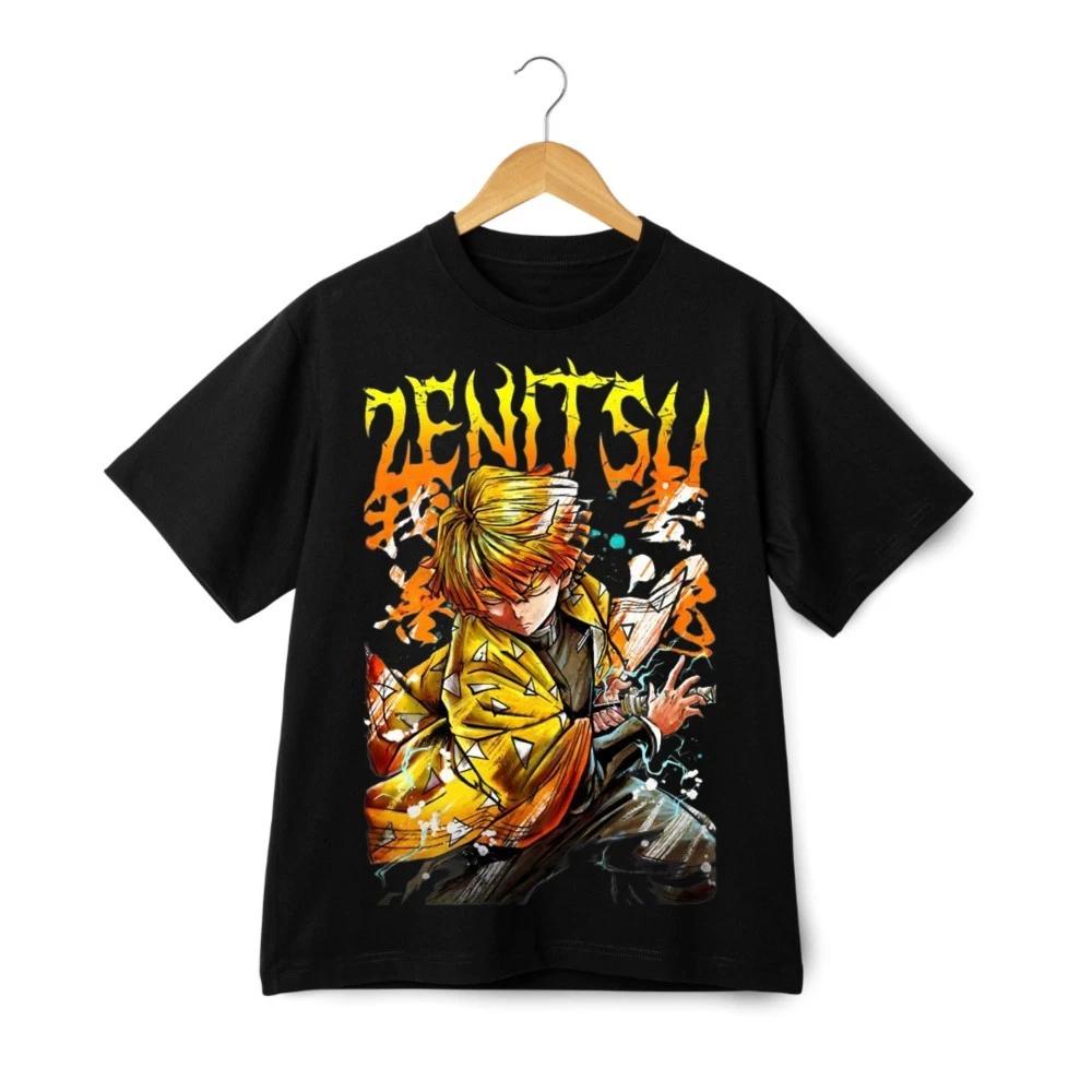 

New 2026 Demon Slayer Zenitsu TShirt Anime Thunder Breathing Street Art Graphic Tee Summer Unisexs and Womens Tshirt Top S