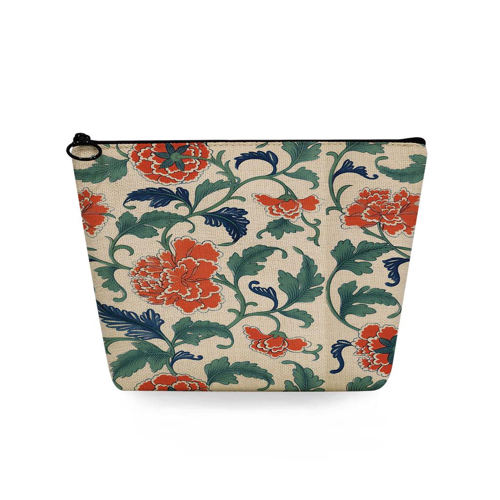 Women Flower Print Cosmetic Bag Toiletries Organize Travel Storage Case 6741 KTB