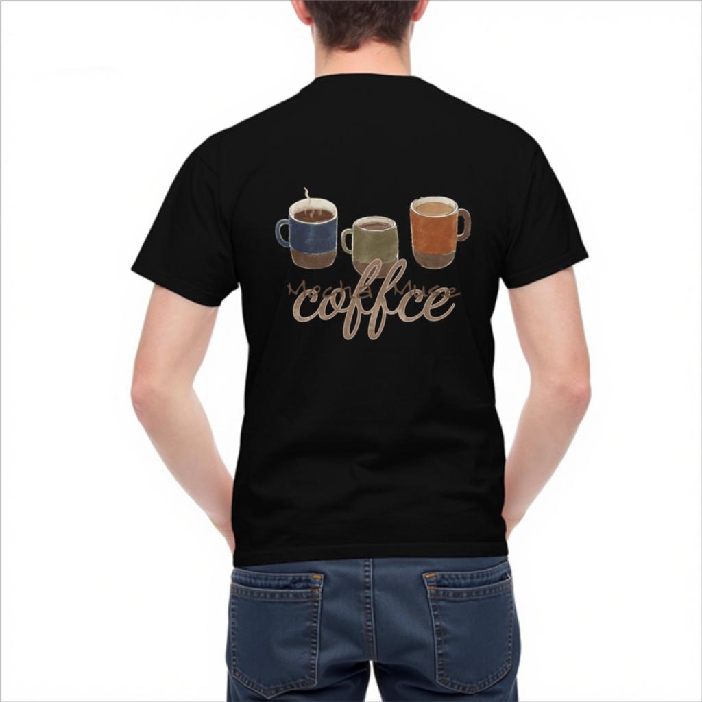 Coffee Lover Graphic Tee Men's Short Sleeve Crewneck Casual Cotton Print T-Shirt