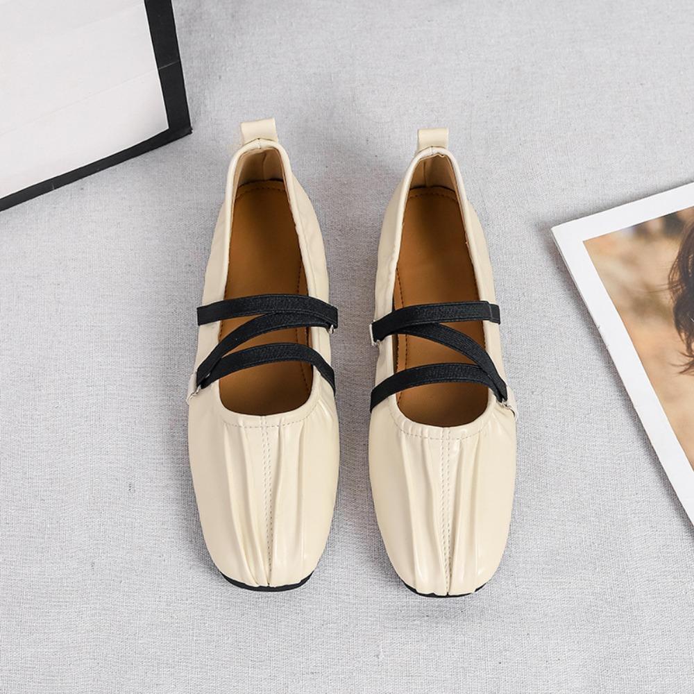 Módní baleríny Pohodlné dámské boty Jednoduché boty Dámské mokasíny Jarní nové modely Neunaví nohy Ploché Mary Jane Kožené boty
