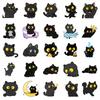50 Big-Eyed Black Cat Cartoon Stickers Cute And Cute Black Cat Water Cup Flat Waterproof Decorative Stickers