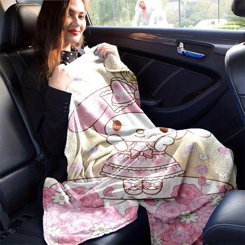 1pc, Sanrio Charming Bunny Home Decor: Cozy Flannel Blanket for Bedroom, Living Room, Travel, Camping, Car, Beach, Office Naps – Perfect Gift & Outdoo