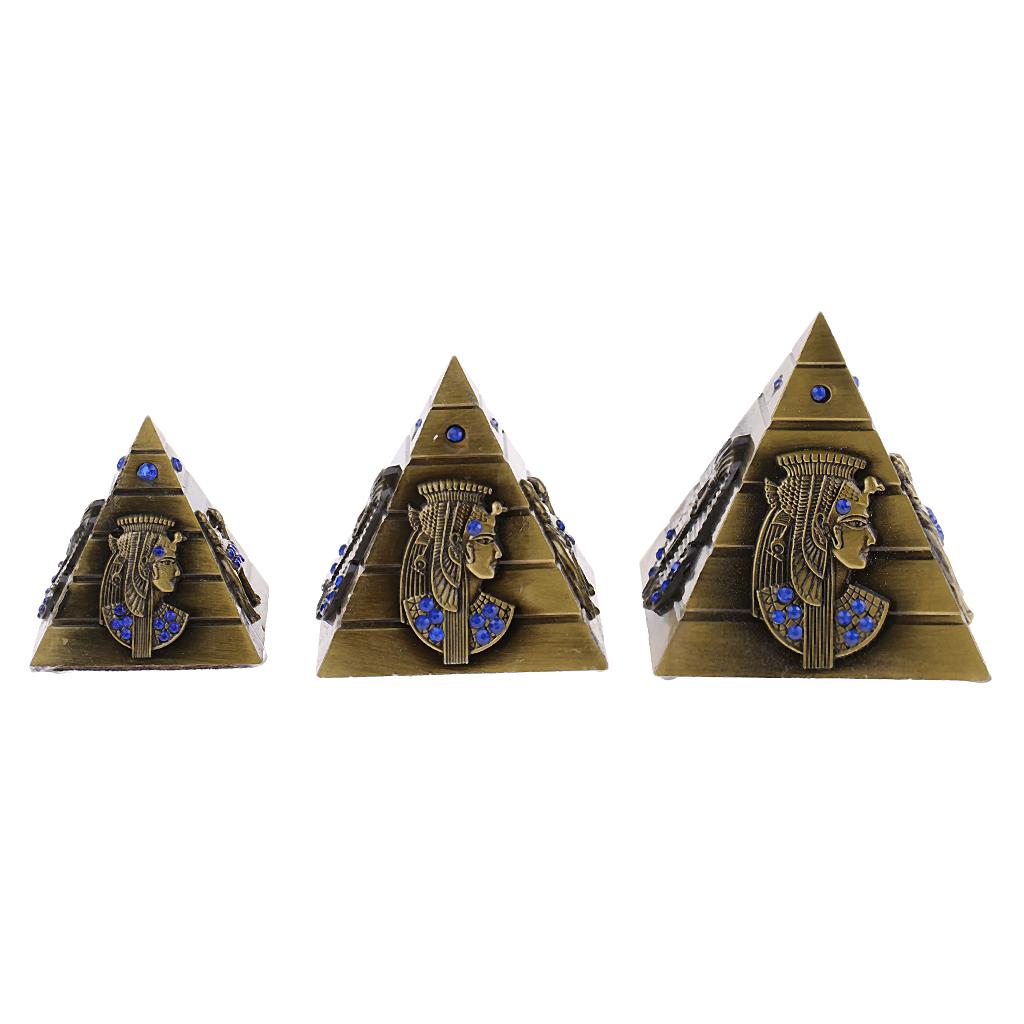 Ancient Egypt Pyramid Statue Alloy Keepsake Urn Wonders Sculpture Desk Decor for Souvenir Lovers