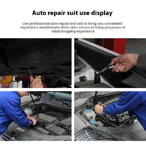 Major Auto Repair Toolbox Set for Automotive Repair Maintenance Repair Socket Wrench Multi Functional Sleeve Combination Set