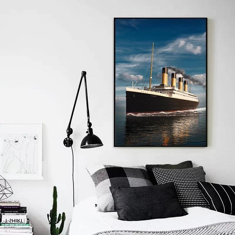 Abstract Titanic "The Ship That Never Sinks" Iconic Seascape Poster and Prints Canvas Painting Wall Art Picture Home Decor Gift