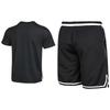 Nike T-Shirt mit Logo-Print, Rundhalsausschnitt, kurzen Ärmeln und Colorblock-Kordelzugshorts, lässiges Sportset für Herren, Sets, Schwarz CZ1182-011+DH7161-010