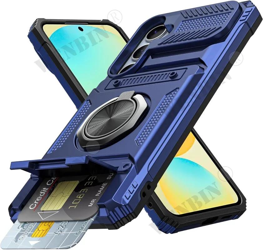 Hoesje Voor Samsung S26 Ultra S2 S24 S23 Ultra A7 A37 A17 Magnetische Roterende Ring Standaard Robuuste Valbescherming Portemonneehoes
