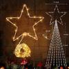 Christmas Decorations Star String Lights - 344 LED 11.8ft 9 Strands Waterfall Tree Lights with Topper Star, 8 Lighting Modes Christmas Lights Indoor