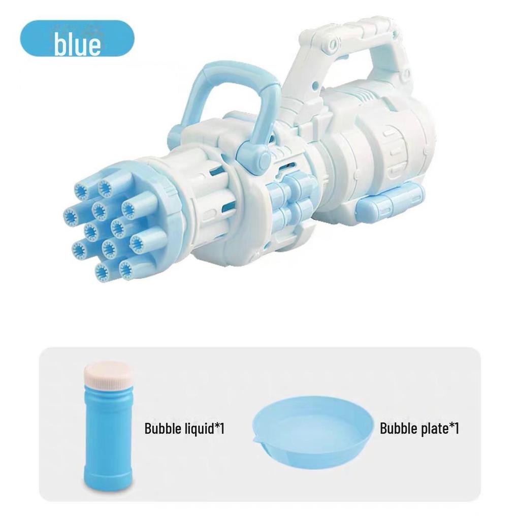 Popular Handheld Luminous Gatling Bubble Gun: Fully Automatic Bubble-Blowing Toy for Kids