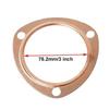 2 PCS 3 Inch Copper Header Exhaust Collector Gaskets, Exhaust Gaskets, Durable, Reusable for SBC BBC 302 350 454 383 Exhaust Gaskets (3 Bolt Pattern)