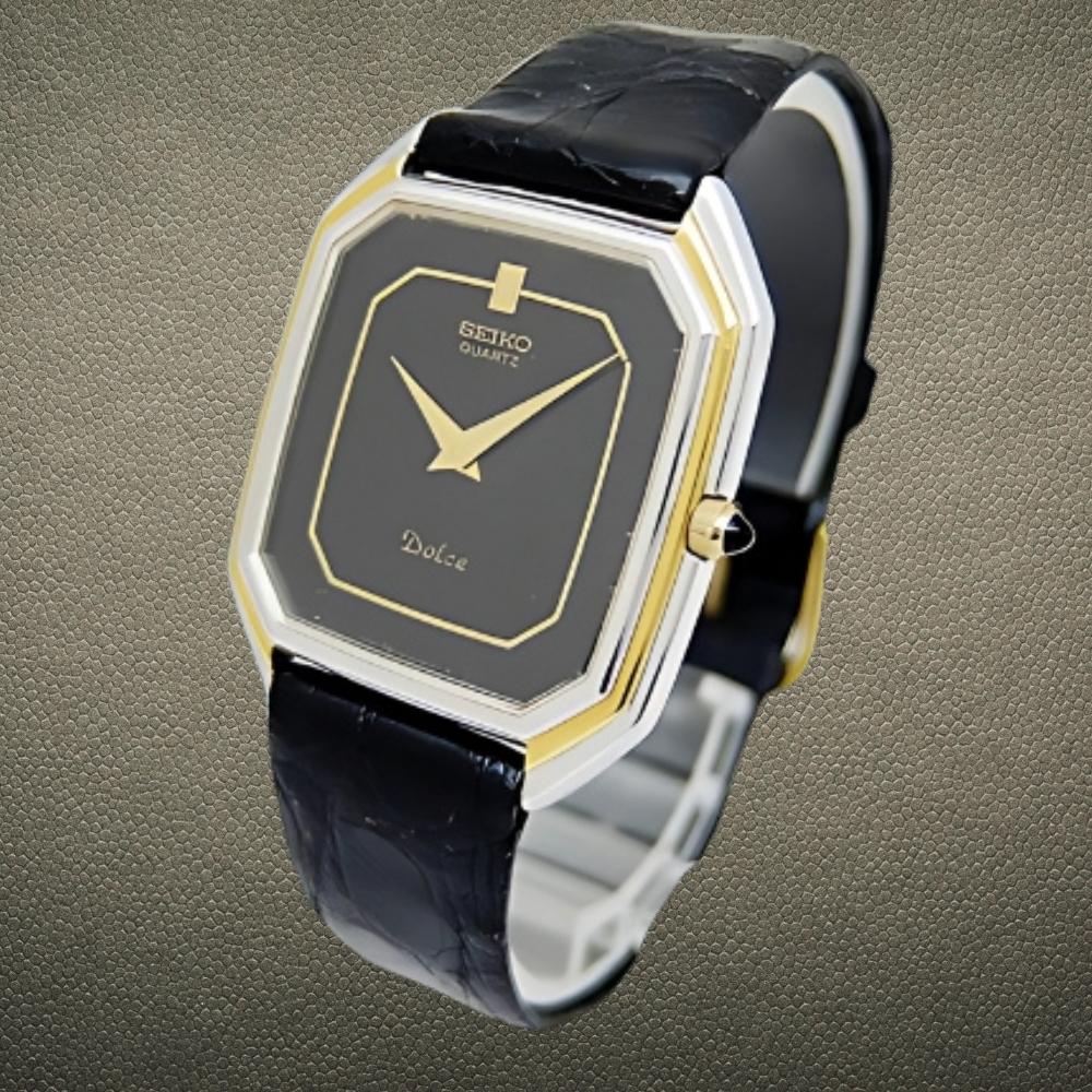 SEIKO Dolce Ref.6020-5930 PDP/SGP/SS Black Dial Ultra-Thin Quartz Excellent Condition (No Strap) Used