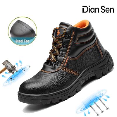 Men Non Slip Safety Shoes Men Steel Toe Work Boots Indestructible Anti-smash Protective Shoes for Warehouse & Logistics Work