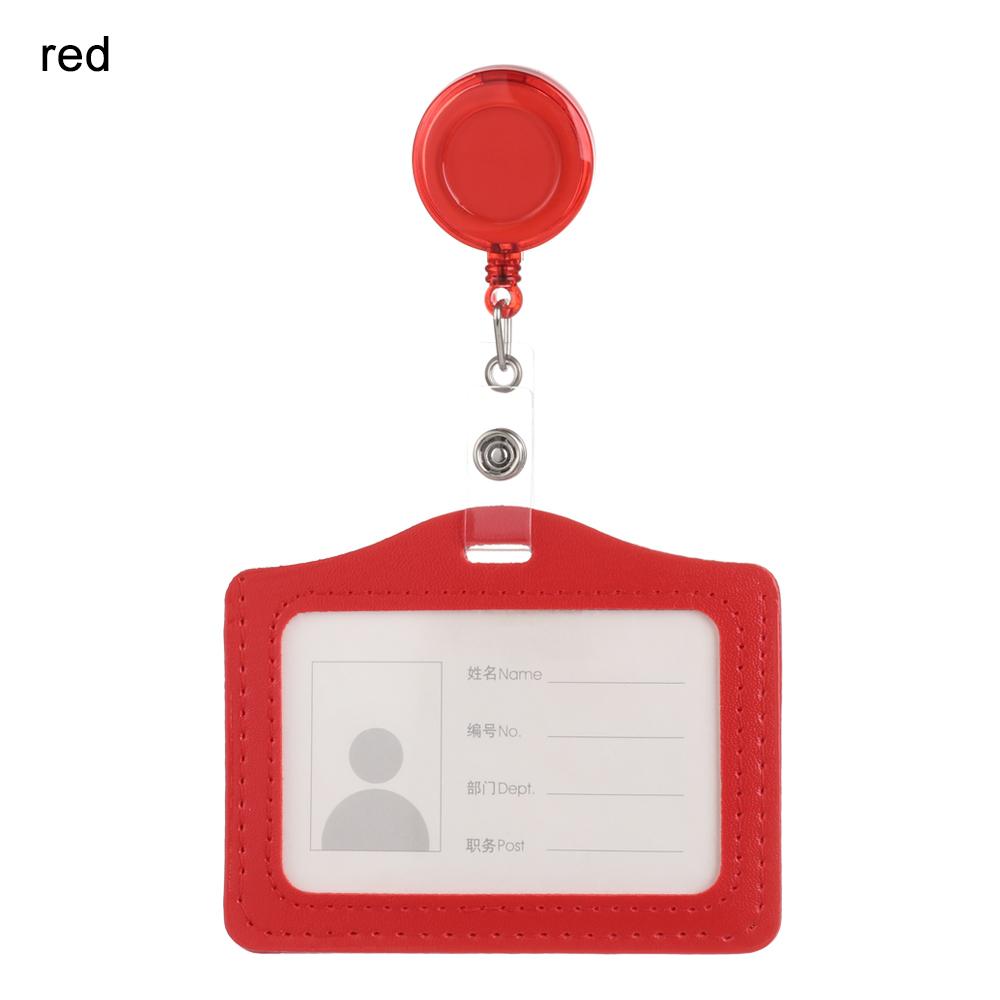 Bank Credit Card Holders Bus ID Identity Cards Case Multicolor Badge with Retractable Reel Work Card Cover PU Leather Cardholder