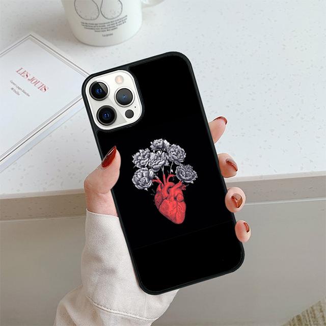Flower Heart Phone Case For iPhone 17 Air 14 15 16 13 12 Cover For Apple iPhone 17 Air 14 15 16 Pro Max 6S Plus Coque