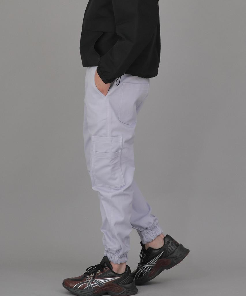 Seinteukeulu Bold Ankle Band Cargo Jogger Pants Bac-328 Light Purple