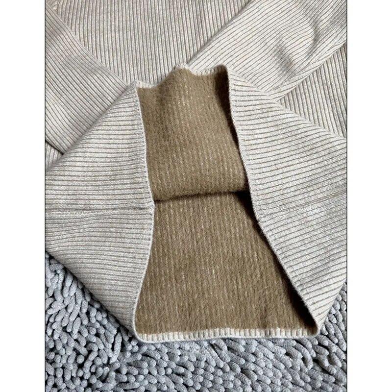 Plush Thicken Knitwear Women's Half High Neck Sweater Slim Top Warm Base Shirt Commuting Simple Casual Autumn Winter Pull Jumper