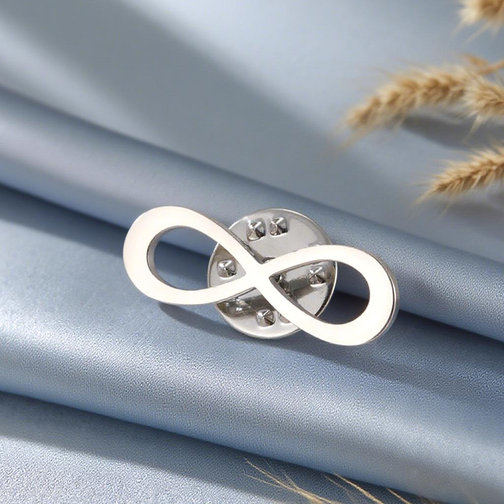 Dawapara Classic Infinity Symbol Brooch Endless Love and Friendship Lapel Pin Stainless Steel Accessories