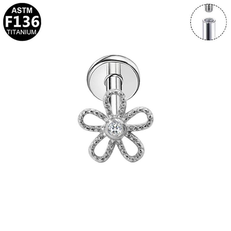 Gaibei G23 Titanium Floral Ear Cartilage Stud & Octopus Design Piercing Jewelry