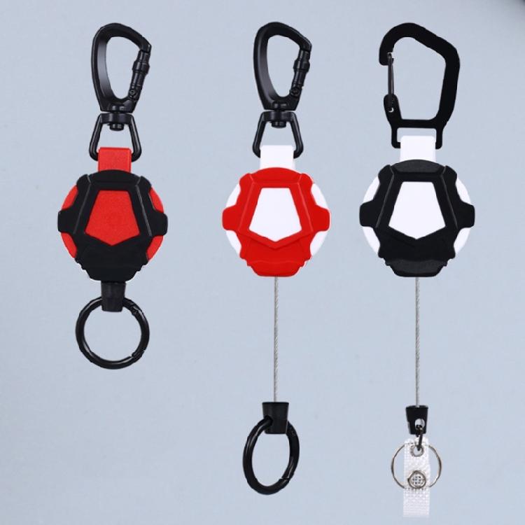 Retractable Keychain, ID-Badge-Reel, Retractable Badge Holder Steel Cord Keyring