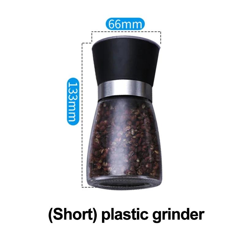Stainless Steel Salt and Pepper Mill Manual Food Herb Grinders Spice Jar Containers Kitchen Gadgets Spice Bottles Glass
