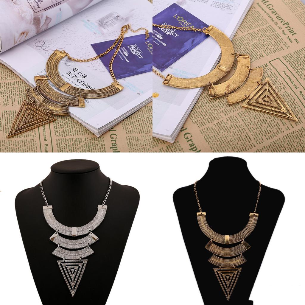 And Creative Fashionable Multi Layer Geometric Shape Women Necklace Metal