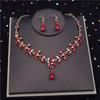 Quality Crystal Bridal Jewelry Sets for Women Fashion Circle Earrings Necklace Set Bride Crown Tiaras Prom dubai jewelry sets