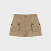 High-Waisted Khaki Denim Mini Skirt - Retro Style, Slim Fit, Summer Essential.