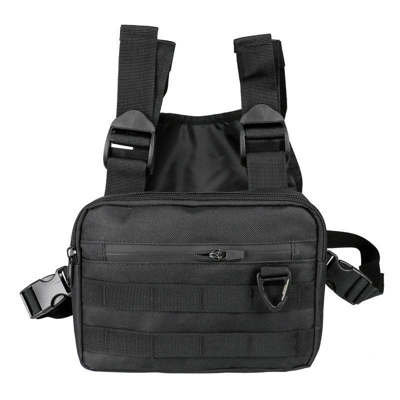 

Hip-hop Streetwear Chest Rig Bag Unisex Chest Bag Sport Storage Vest Backpacks Multi-functional Waist Bag With Triangular Buckle чёрный
