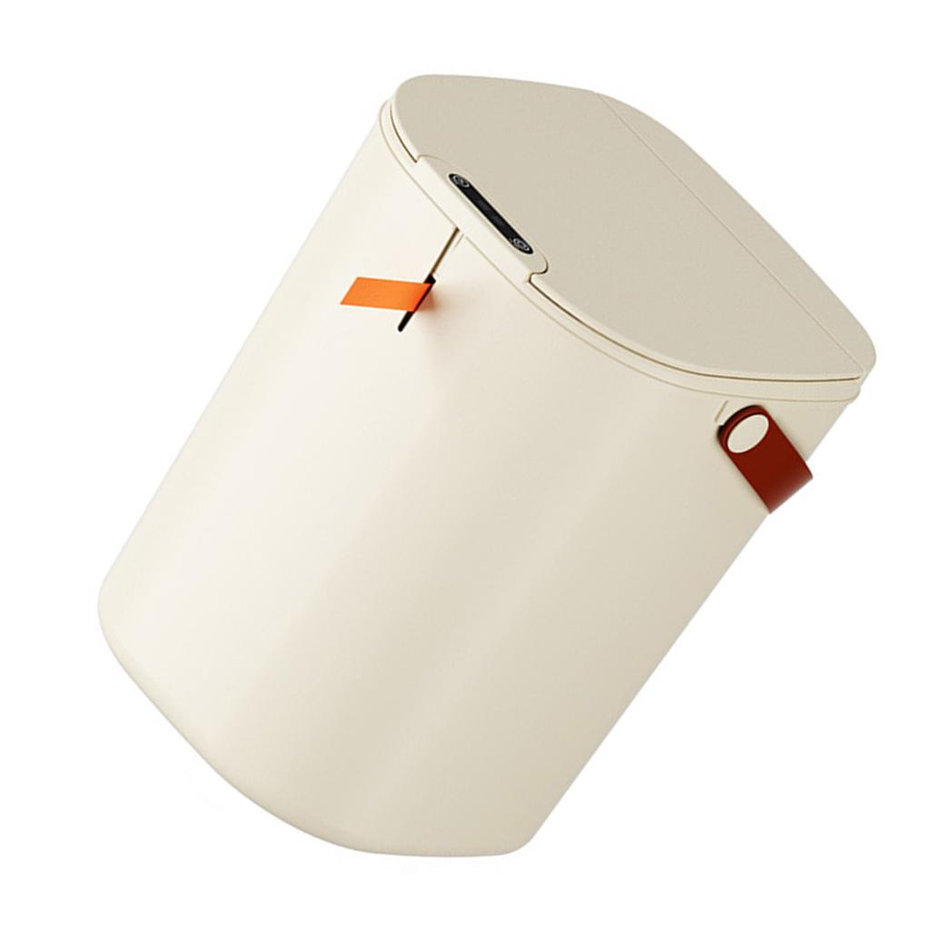 20L Sensor Mülleimer mit Griff ABS Automatische Induktion Berührungsloser Mülleimer für Badezimmer Cremefarben