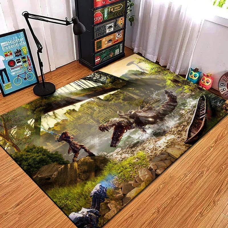 GAME Horizon Zero Dawn Large Area Rugs Carpet for Home Living Room Bedroom Sofa Doormat Kids Non-slip Floor Play Mat Sonic