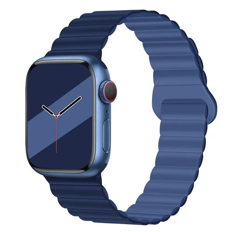 Magnetic Strap For Apple Watch Bands 45mm 38mm 49mm 40mm 42mm 41mm Silicone Sport Bracelet iWatch Series Ultra 9 6 5 7 8 Se 44mm