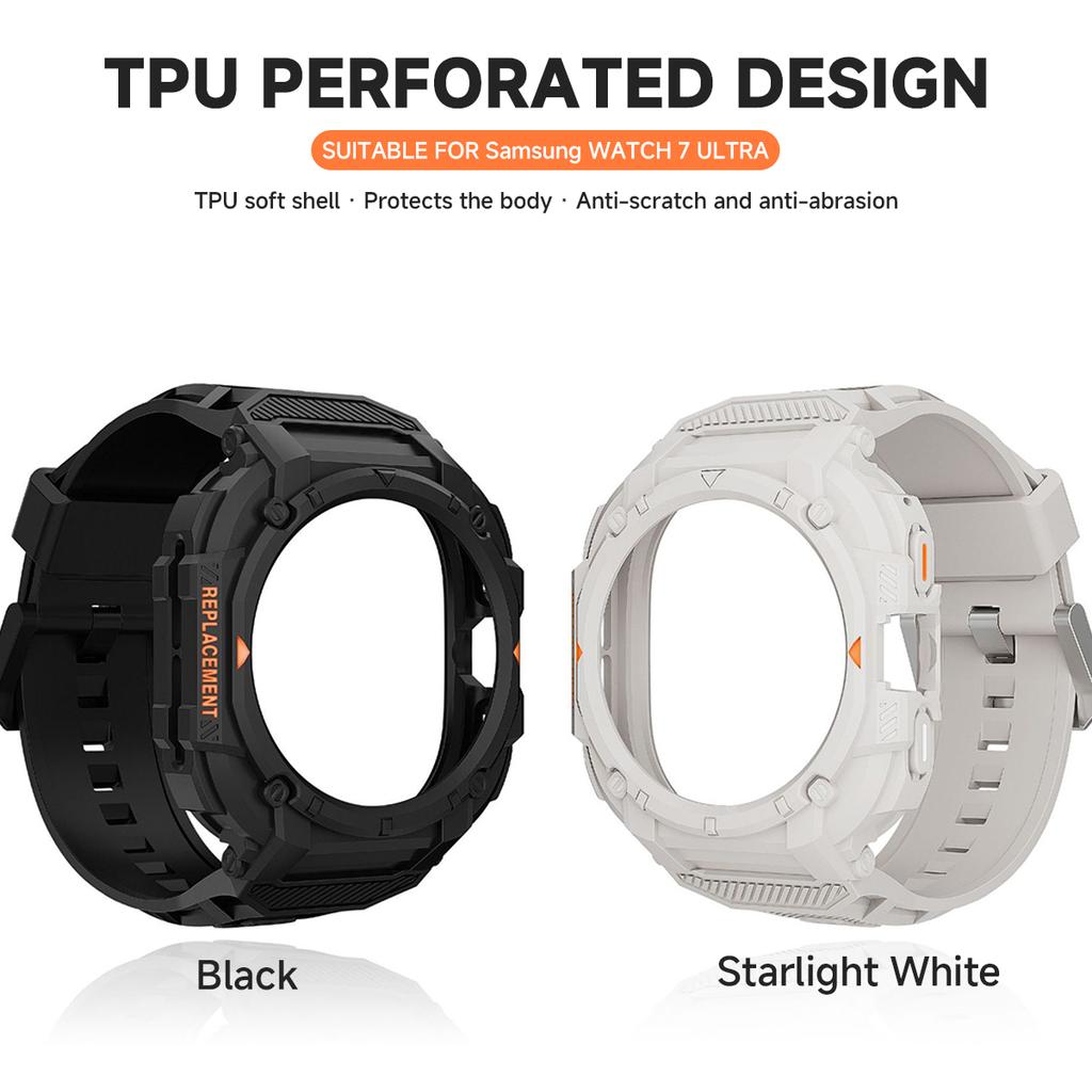 Case+Strap for Samsung Galaxy Watch Ultra 2025 47mm Silicone Sport Bracelet Correa for Galaxy Watch 7 Ultra 2 Strap Accessories