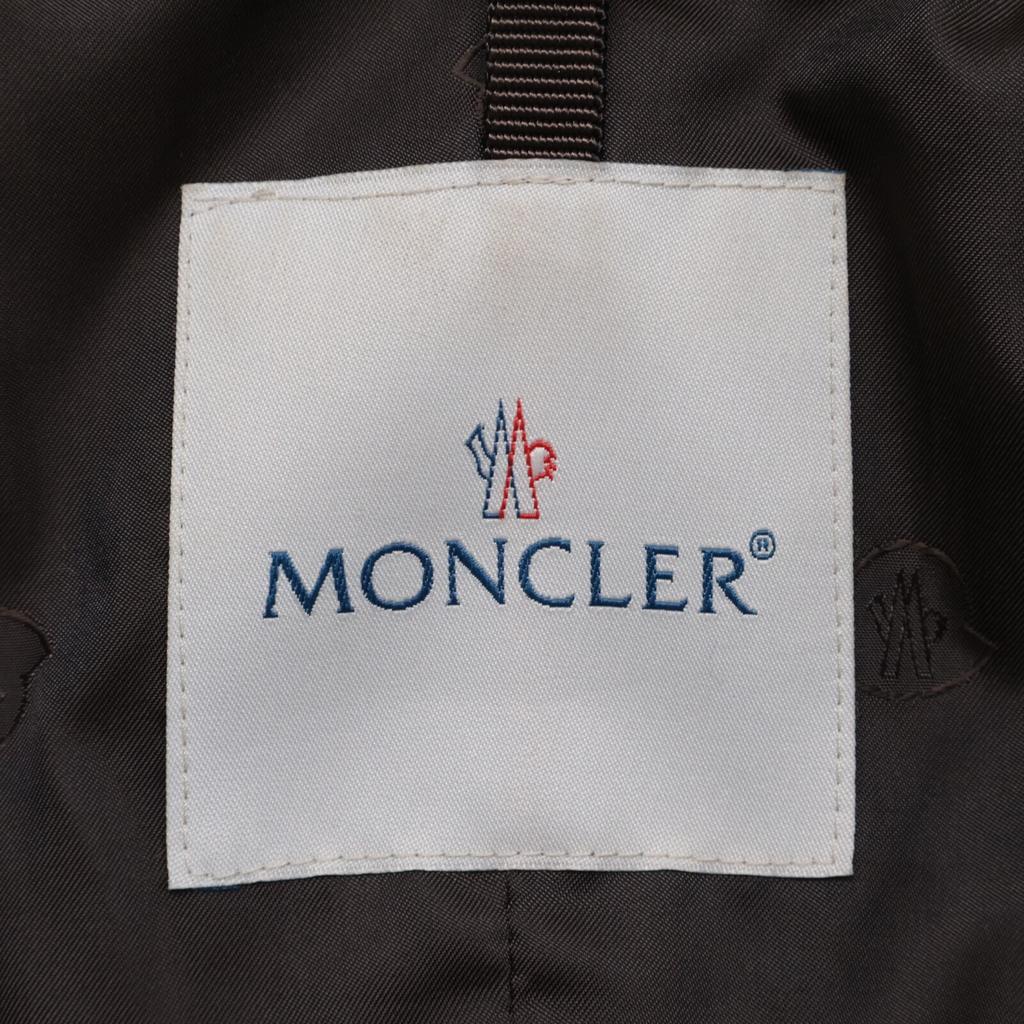 MONCLER 45575 Gathered fur short down jacket Jacket 0 BrownUsed