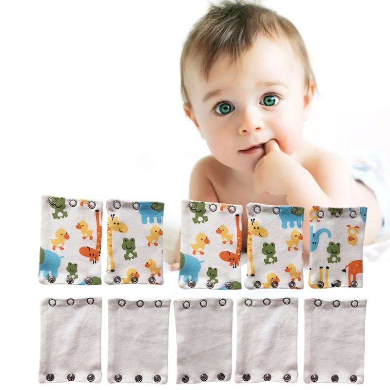 5 Peças Extensor de Roupa de Bebê Extensores de Algodão para Body Macacão de Fralda Alongar Estender Filme Parceiro de Macacão para Bebês Meninos Meninas