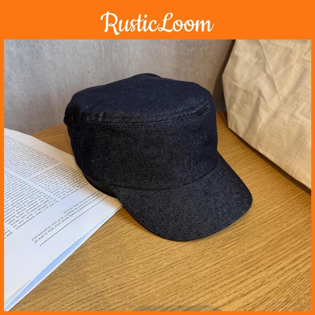 Navy Blue Denim Equestrian Cap With Breathable For Daily Outdoor Activities