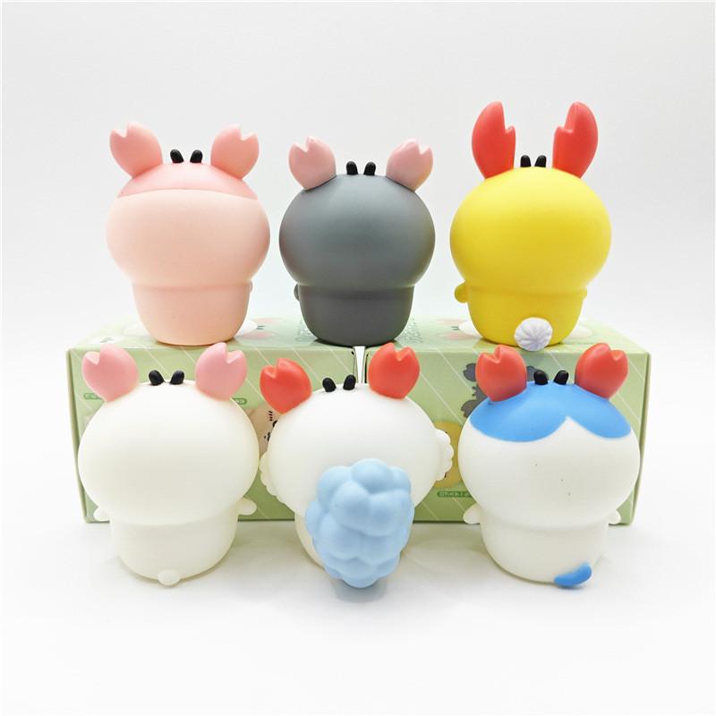 Entzückende selbstironische Bär Krabbe Hummer Blindbox Figur Serie PVC Sammlerstück Spielzeug Modell