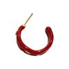 Vintage Red Glaze C-Shape Design Stud Earrings for Women, Gentle Atmosphere Versatile Daily Temperament Ear Hoop, Unique Ear Accessory