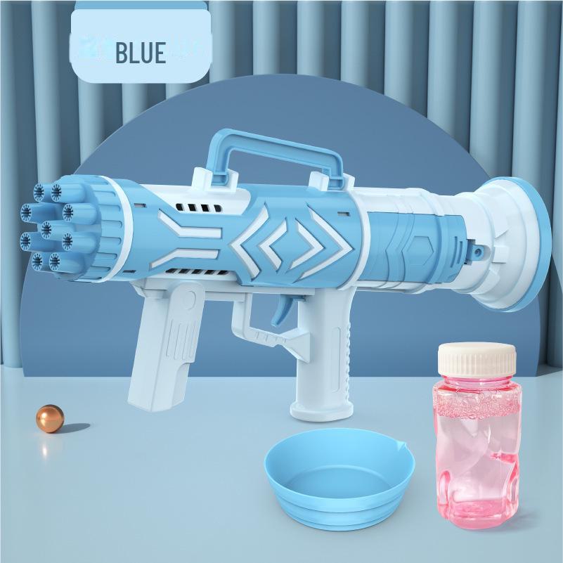 Popular Handheld Luminous Gatling Bubble Gun: Fully Automatic Bubble-Blowing Toy for Kids