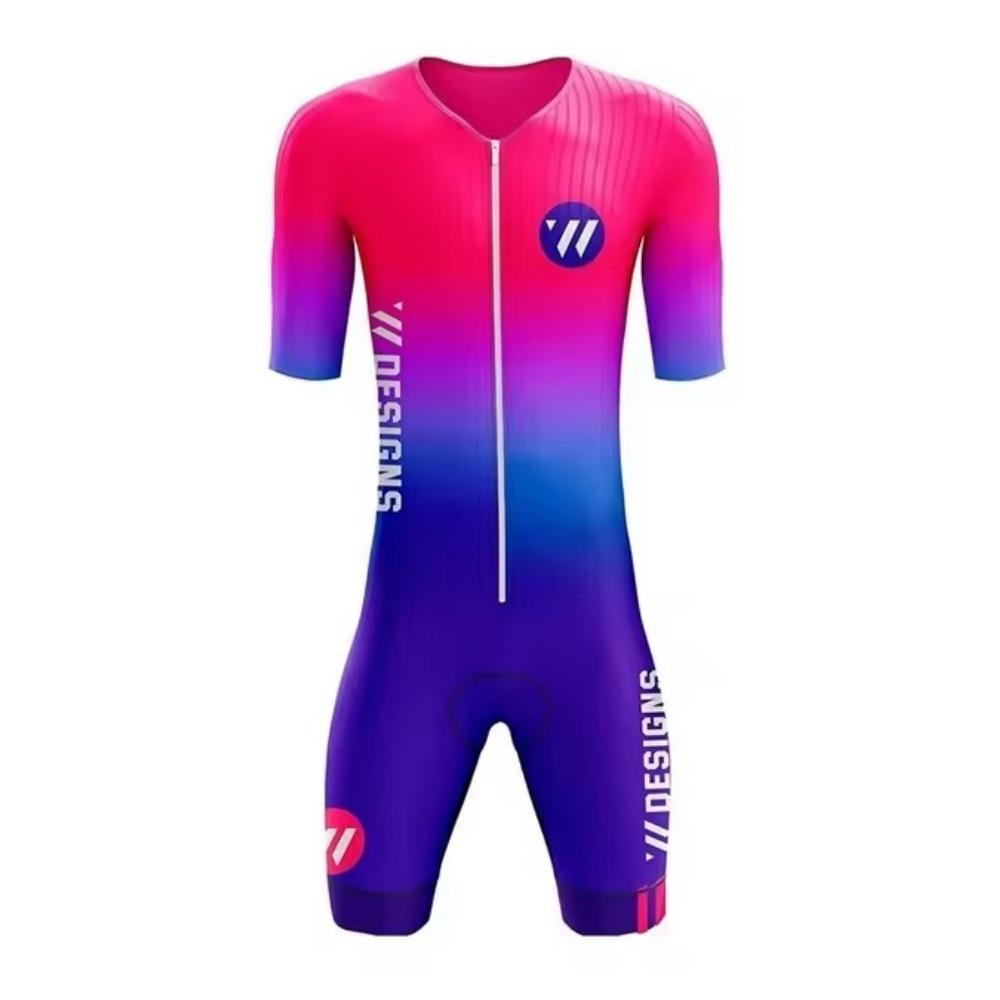 Tuta intera da triathlon a maniche corte da uomo, tuta da ciclismo per mountain bike, tuta traspirante ad asciugatura rapida, tuta da ciclismo