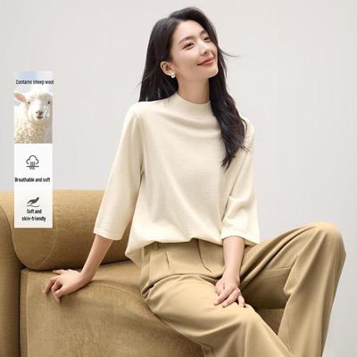 IHIMI Women's Half-High Neck Knit Top