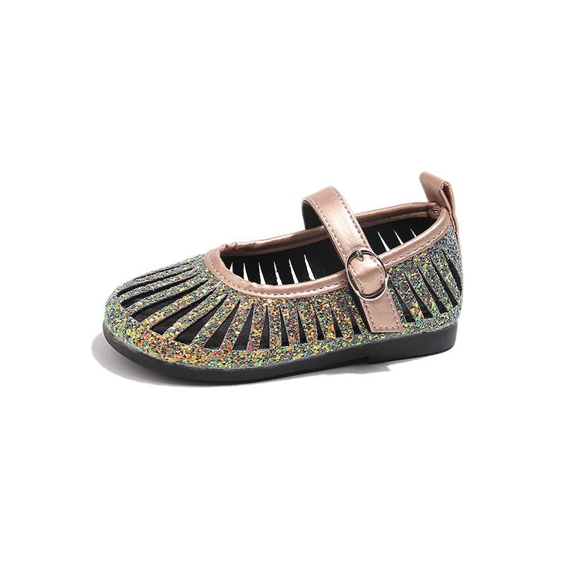 ZapatosFashion Kids Dance Shoes 2025 Summer New Style Girls Leather Shoes Anti Slip Child Sandals Simple Girls' Princess Shoe