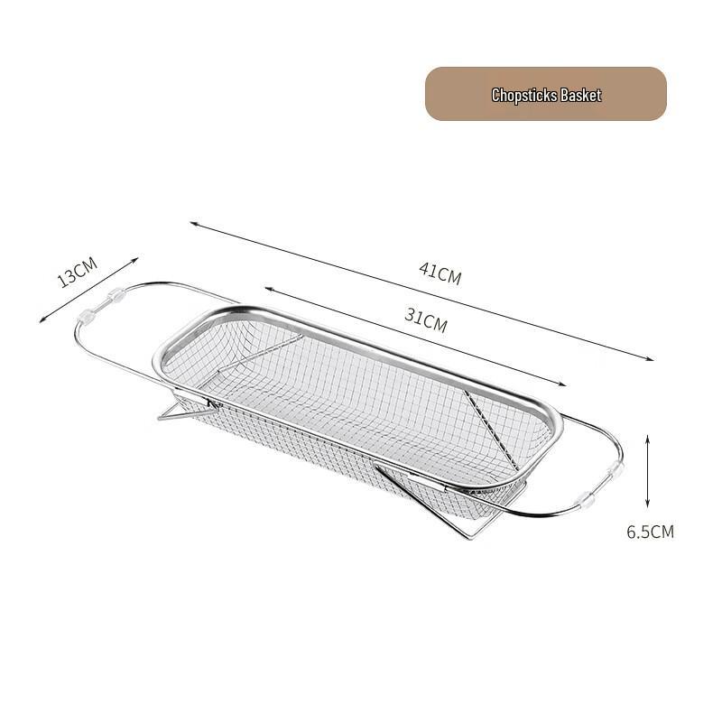 ZISIZ Einziehbares Spülbeckenablaufkörbchen aus Edelstahl