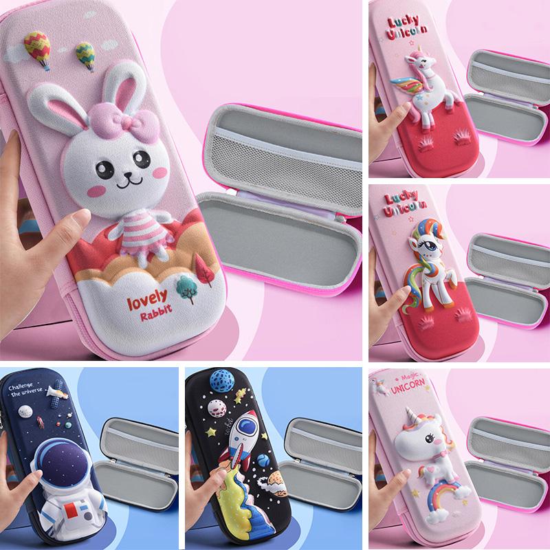 

1PC Stationery Box Large Capacity 3D Cute Pencil Case Kawaii for Kids EVA Cartoon