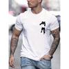 Cat Round Neck T-shirts, Causal Graphic Tees, Short Sleeves Slim Fit Tops, Men's Summer Clothing