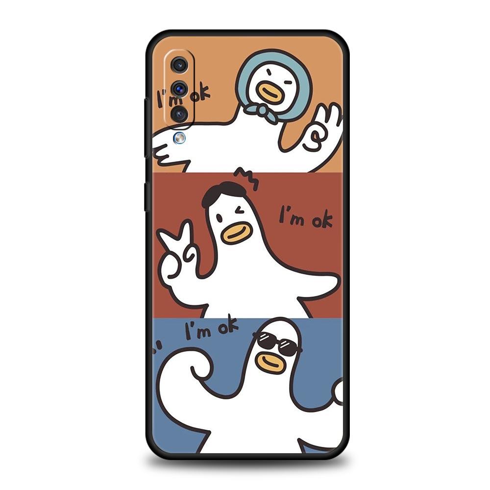 Süße Cartoon-Ente Handyhülle Für Samsung A54 A52 A24 A14 A50 A70 A10 A30 A40 A20S A20E A06 A12 A22 A34 A42 A32 5G A04s A16 Abdeckung