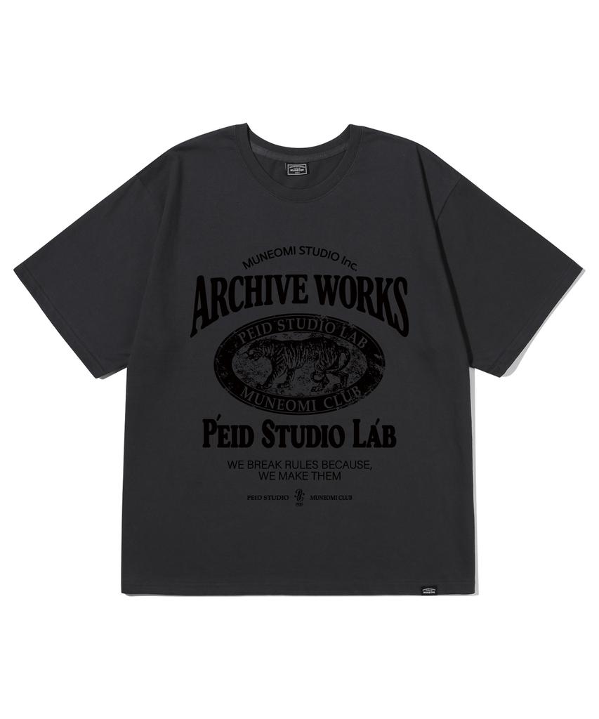 Peideu Pd Tigerworks Short Sleeve T-Shirt Charcoal
