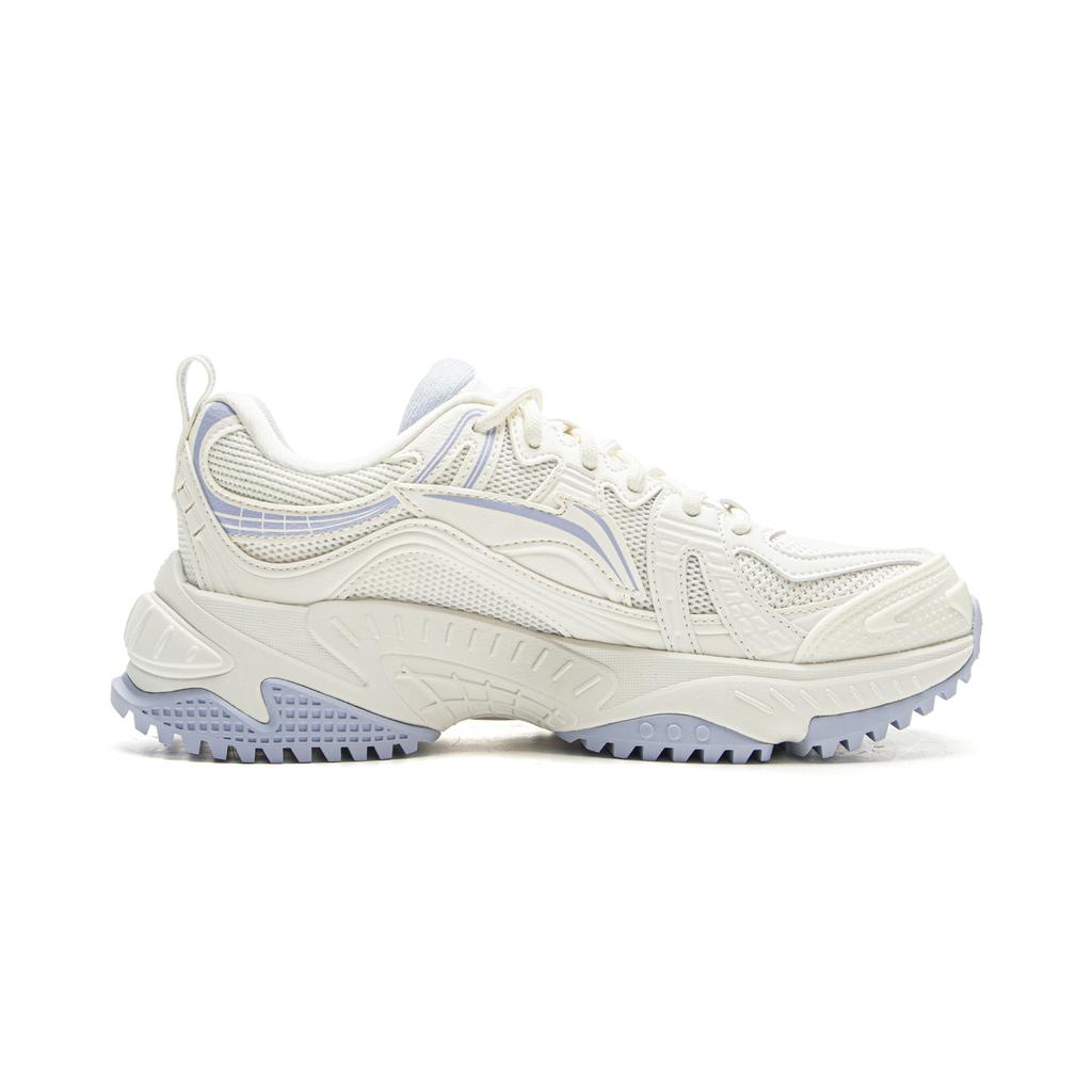 New LiNing Stargazing Shock Absorbers Slip Resistant Abrasion Resistant Low top Chunky Sneakers Women's Champagne White AGCV370-3