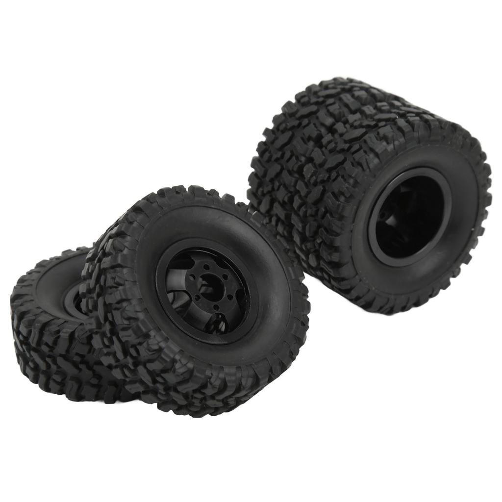 4WD Rubber Tires Aluminum Alloy Wheel Hub for WPL C14 C24 B14 B24 B16 B36 1 16 RC Car Upgrade PartBlack