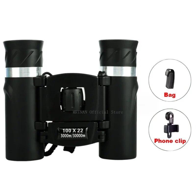 1/100x22 Professional Binoculars High Magnification Low-light Night Vision Mini Portable For Camping Outdoors